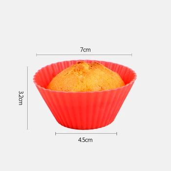 12pcs/Set Silikona Kūka Pelējuma Apaļas Formas Muffin Kūku Cepšanas Veidnes DIY Kūka Dekorēšanas Instrumentiem, Virtuve, ēdienu Gatavošanas Bakeware Maker