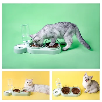2-in-1 Pet Pakārtotā Kaķiem, Suņiem, Pārtikas Bļoda, Ūdens Tvertnes Automātiskā Ūdens Padeves Suņu Kaķu Barotavas Dzeramā Pet Produkti