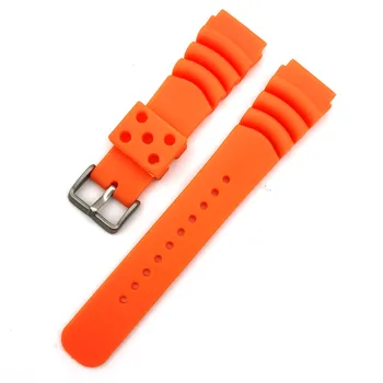 20mm 22mm Diver Watch Siksna Vīriešiem Sporta PU Ūdensizturīgs Silikona Nomaiņa Rokas Joslā Aproce Watchband Piederumi Seiko