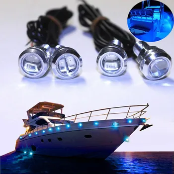4x Blue LED Laivu Gaismas Sudraba Ūdensizturīgs Zemūdens Fit Seadoo GTX WaveRunner Augstu Spilgtumu Apkārtējās Gaismas