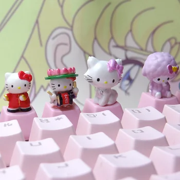 Cherry Mx Piederumi Gudrs Personības DIY Keycap Karikatūra Mehāniskā Tastatūra Caps R4 Viena Pink Kitty Cat Stereo PBT KeyCaps