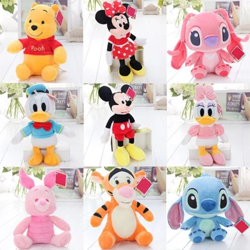 Disney mīkstās Plīša Kawaii Mickey Mouse Minnie Vinnijs Pūks Lelle Lilo un Stitch Sivēns Dzimšanas dienas Dāvana Bērniem, Meitenēm Rotaļlietas