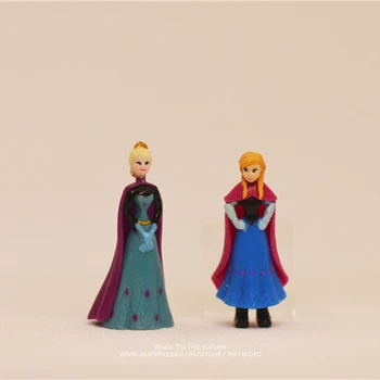 Disney Saldēti Elsa princese 3cm 2gab/komplekts mini lelle Rīcības Attēls, Anime Apdare Kolekcija Statuetes Rotaļlieta modelis bērniem
