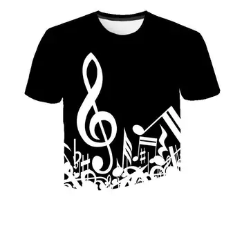 Ir 2021. Jaunu Mūzikas Notetion 3d Druka T Kreklu apdruka Vīriešu Sieviešu Hip Hop Modes Tērps Harajuku T -Krekls, Krekli ar Īsām Piedurknēm Homme T Krekls