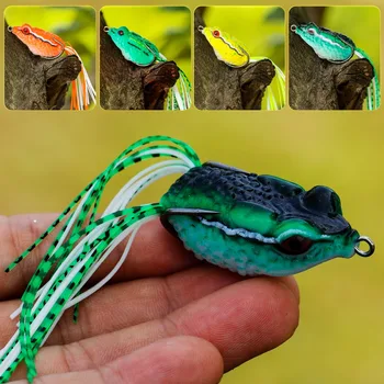 Sougayilang 1gb Mini Soft Plastmasas Varde Zvejas Vilinājums 4 Krāsu Kloķa Ēsmas Snakehead Bass Viltus Viltus Ēsmu Topwater makšķeres