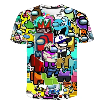 Vasaras 3D Iespiests t krekls Spēle Starp Asv T-krekls ar Īsām Piedurknēm Bērniem Zēni Meitenes Ikdienas Topi Toddler Tees Bērnu Apģērbu 4T-14T