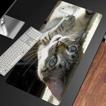 XXL Skaists, Gudrs Drukāšana Peles Paliktņa Galda Pad Anime Pad Datora Spēlētāju Spēļu Spēlētājs, Peles Paliktņa DATORA Klaviatūras Paklāji Kaķis