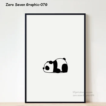 07G Melnā Un Baltā Dzīvnieku Panda A3 A4 Audekla Glezna Plakāti Un Izdrukas Baby Bērnu Istabas Sienas Art Pictures Mājas Apdare