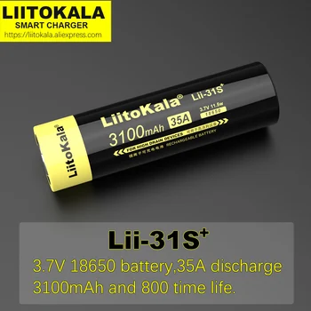 1-10PCS LiitoKala Lii-31S 18650 Akumulators 3,7 V Li-ion 3100mA 35A akumulatora augstas drenāžas ierīcēm.