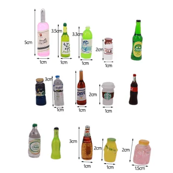 1/12 Namiņš MiniDrink Pudeli Mini Cola Soda Minerālūdens, Vīns OB11 Blyth Barbies Lelle Piederumi Miniatūrā Skatuves Modeli