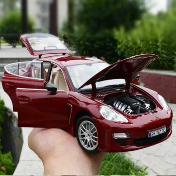 1:18 Simulācijas sakausējuma sporta auto modeli Porsche Panamera ar Stūres vadības priekšējo riteņu stūres rotaļlieta Bērniem