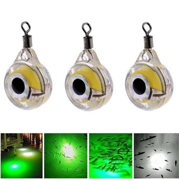1/2gab Mini Zvejas Vilinājums Gaismas LED Dziļi Piliens Zemūdens Acu Formas Zvejas Kalmāru Zvejas Ēsmas Gaismas Lure, lai Piesaistītu Zivis