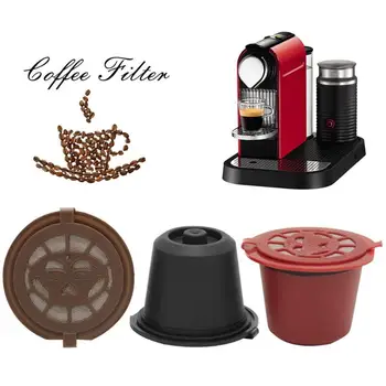 1/3pcs Uzpildāmas Atkārtoti Kafijas Kapsulas Filtri Nespresso Kafijas Automāts ar Otu Karoti Plastmasas Karoti Filtrs Pod