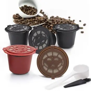1/3pcs Uzpildāmas Atkārtoti Kafijas Kapsulas Filtri Nespresso Kafijas Automāts ar Otu Karoti Plastmasas Karoti Filtrs Pod