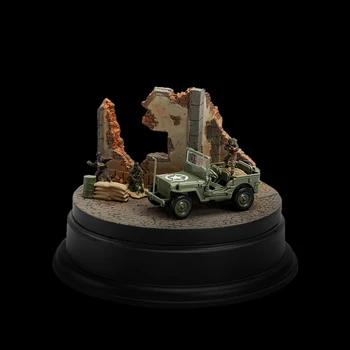 1/48 4D Sabiedroto Willis Jeep Apkopot Militārā Modeļa otrā pasaules KARA 2 Krāsu Puzzle Izglītības Apdare Off-road Auto, Rotaļlietas, Dāvanas,