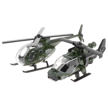 1:87 Lējumiem Sakausējuma Transportlīdzekļu Tvertne Rotaļlieta Helikopters Playset Bērniem