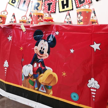 1. bērns Mickey Mouse Bērnu Tēmu Dzimšanas dienas svinības Vienošanās Dekori Grāmatu Kausa Izdarīt Karoga Galdauts, Vienreizējās lietošanas Grupa Krājumi