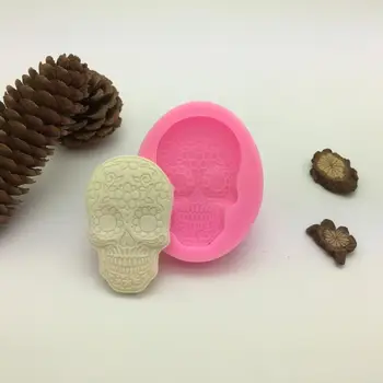 1 Gab. 3D Punk Stila Galvaskausa Mīksta Silikona Māla Pelējuma Darbarīki Universālā Pomādes Kūka Keramikas Roku darbs DIY