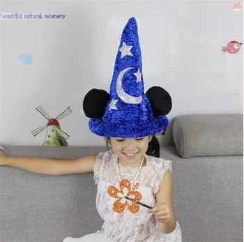1 gab. burvis mickey mouse cepuri mickey mouse burvju cepure bērniem un Pieaugušajiem Ziemassvētku dāvanu plīša mīkstās rotaļlietas