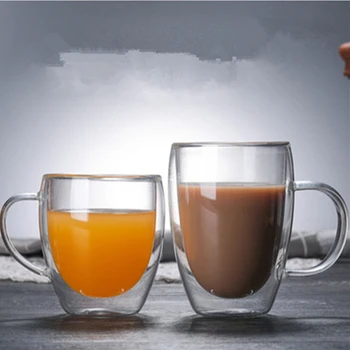 1 Gab. Dubultā Sienas Stikla Kauss Siltuma izturīgs Tējas Kafijas Tasi Roku darbs Creative Alus Krūze Tējas Glāzi Viskija Stikla Krūzes Drinkware