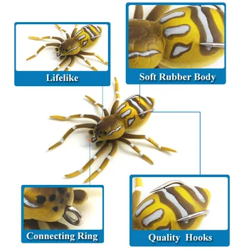 1 Gab. Spider Mīkstās Ēsmas 4,7 cm 6g Silikona Ēsmas Mākslīgā Softbait Lures Weedless Zvejas Vilinājums, ar Reālistisku Dizains