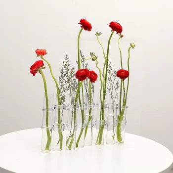 1 Iestatiet 15x2.5/3x18cm Pārredzamu Hidroponiskas Stikla Caurule, Vāze, Zieds Organizēšana Konteineru Hidroponiskas Ziedu Sadzīves Dekori Balts