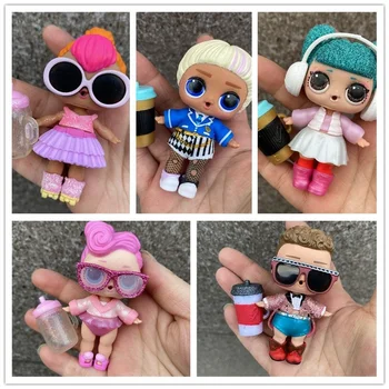 1 Iestatiet LOL Lelles Meitene Lelles ar Accessorries Drēbes, Brilles, Pudeli un Kurpes Diy Bērnu Rotaļlietas, Dāvanu