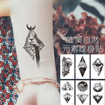 1 Lapa Pagaidu Tetovējumu Uzlīmes Melnā Ģeometriskā Modes Body Art Tetovējumu Uzlīmes Ūdensnecaurlaidīgus Pagaidu Tetovējumiem