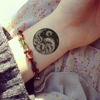 1 Lapa Pagaidu Tetovējumu Uzlīmes Melnā Ģeometriskā Modes Body Art Tetovējumu Uzlīmes Ūdensnecaurlaidīgus Pagaidu Tetovējumiem