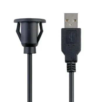 1 m / 2 m, auto paneļa uzstādīšana USB 2.0 sieviešu un vīriešu kontaktligzdu panelis pagarinātāja vads vienu port USB2.0 sieviešu kabelis