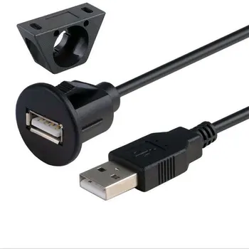 1 m / 2 m, auto paneļa uzstādīšana USB 2.0 sieviešu un vīriešu kontaktligzdu panelis pagarinātāja vads vienu port USB2.0 sieviešu kabelis