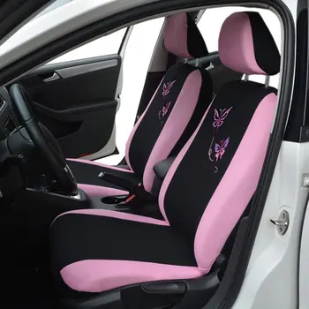 1 Nosaka universālā Butterfly Modes Stila Priekšā, Aizmugurē Universal Car Seat Covers Luksusa Cute Rozā auto stils