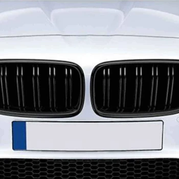 1 Pāris Dubultā Līstīšu Līniju Priekšējā Bufera Grils Kapuci Nieres Restes Grila par 2010-2017 BMW 5 Series F10 F11 F18 M5 (Matte Black)