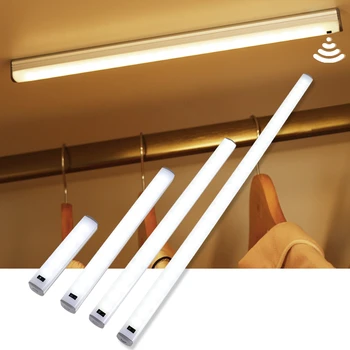 10 20 30 50CM USB Uzlādes Bezvadu Rokas Slaucīt Sensors LED Nakts Gaisma Guļamistabā Skapis Gaismas Kāpnes ministru Kabineta Lampas Virtuves