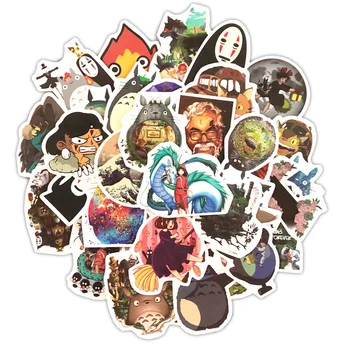 10/50gab Hayao Miyazaki Anime Sērijas Tonari Nav Totoro Uzlīmes, Lai Bērns Klēpjdatoru Skeitborda Bagāžas Ledusskapis Grāmatiņa Ķivere