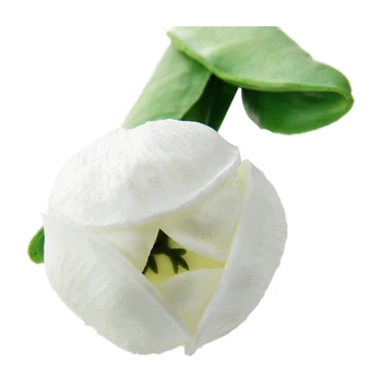 10 gab. Baltas Tulpes Ziedu Lateksa Nekustamā Touch Kāzu Pušķi KC456