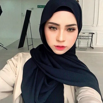 10 gab./daudz Vairumtirdzniecības Šifona Šalle Šalles Divas Sejas Hijab Musulmaņu šalli/lakatu 47 Krāsas 180*75cm