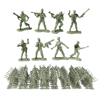 100 Gab Plastmasas 4.5 cm Karavīri Armijas Vīriešiem Skaitļi Piederumi Modelis Rotaļlietas Bērniem