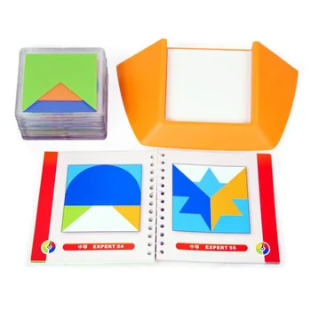 100 Izaicinājums Krāsu Kodu Puzzle Spēles Tangram Mozaīkas Valdes Puzzle Rotaļlietas Bērniem, Bērniem Attīstīt Loģiku, Telpisko Domāšanu Rotaļlietas