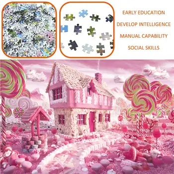 1000 Gabals Pieaugušo Jigsaw Candy House Mīklu Labi Zināms Arhitektūra, Ainavu Puzzle Dāvanu Dekompresijas Rotaļlietas, Atjautības Spēle