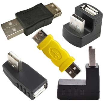 100pcs/daudz 90 180 Grādu USB 2.0 Sieviešu un Vīriešu Adapteri USB 2.0 AM/AF Savienotāju Klēpjdatoru, Datoru, Notebook