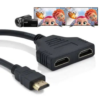 1080P HDMI-saderīgam 1 Ieejas Vīriešu un 2 Izejas Sieviešu Porta Adapteris Digitālā Uz Analogo Pārveidotāju Kabelis Xbox PS4/PS3 PC TV