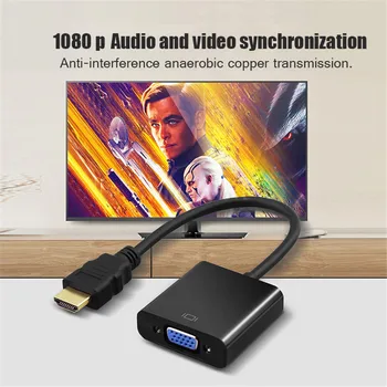 1080P HDMI-saderīgam uz VGA Adapteris Digitālā uz Analogo Pārveidotāju Kabelis Xbox PS4 PC, Laptop, TV Lodziņu, lai Displayer HDTV 20pcs