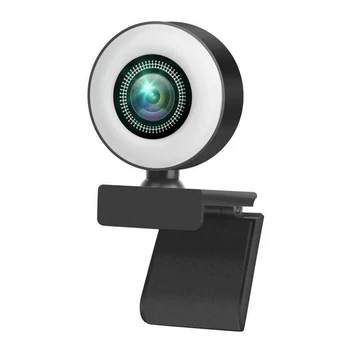 1080P USB Webcam PC Dzīvot Tvaika Video Broadcast Web Kamera ar Gaismas Gredzenu MIC Platekrāna Video Darbs Mājās Piederumu