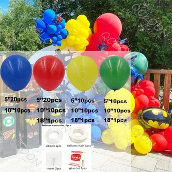 108Pcs Tumši Zila Dzeltena Sarkana Tumši Zaļas Vainags Baloni Arkas laimes Dzimšanas dienā, Baby Dušas Kāzu Dekori Balonu Arku Komplekts