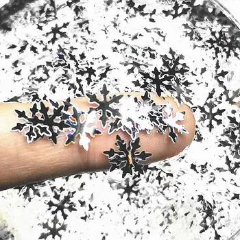 10mm Sniegpārslas Sequin Ultrathin PET Paillettes Zaudēt Sudraba Mirdzums Liels Sequin Par Carft DIY Nail Art Mājas Puse Rotājumi 8g