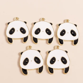 10pcs 20*24mm Kawaii Sakausējuma Ķīna Baby Panda Piekariņi, Kuloni, Rotaslietas Pieņemšanas Cute Dzīvnieku Piekariņi par Kaklarota, Auskari DIY