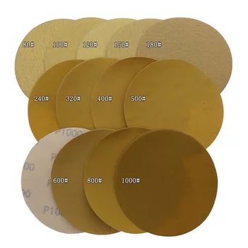 10pcs 5 Collu izmantots 125mm Dzeltena Slīpēšanas Diski, Alumīnija Oksīds Āķa Cilpas Smilšpapīrs 40 līdz 1000 Smiltis Metāla Automobiļu Koka Pulēšana