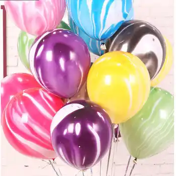 10pcs/daudz 10inch Marmora Agate Varavīksnes Apaļo Lateksa Balons, Kāzu Dekorācijas, Dzimšanas dienas svinības Baby Dušas Piederumi Baloni Dekorēšana