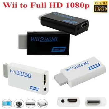 10pcs/daudz Full HD (720P, 1080P Wii2HDM Adapteris Wii, lai par HDMI-saderīgam 3,5 mm Audio / Video Izeja HDTV Monitors Displayer